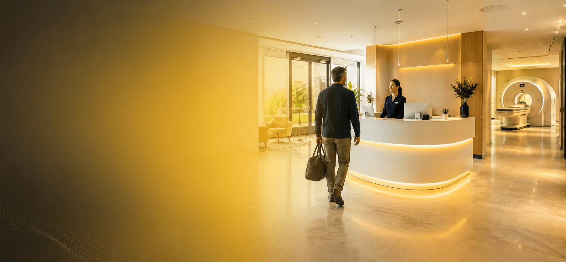 Patient arriving at a Skannr partner clinic
